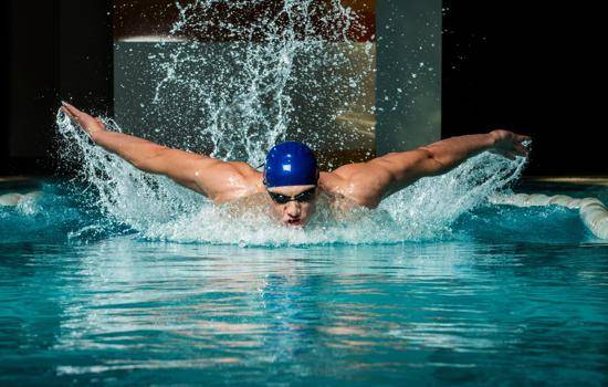 Athlete swimming